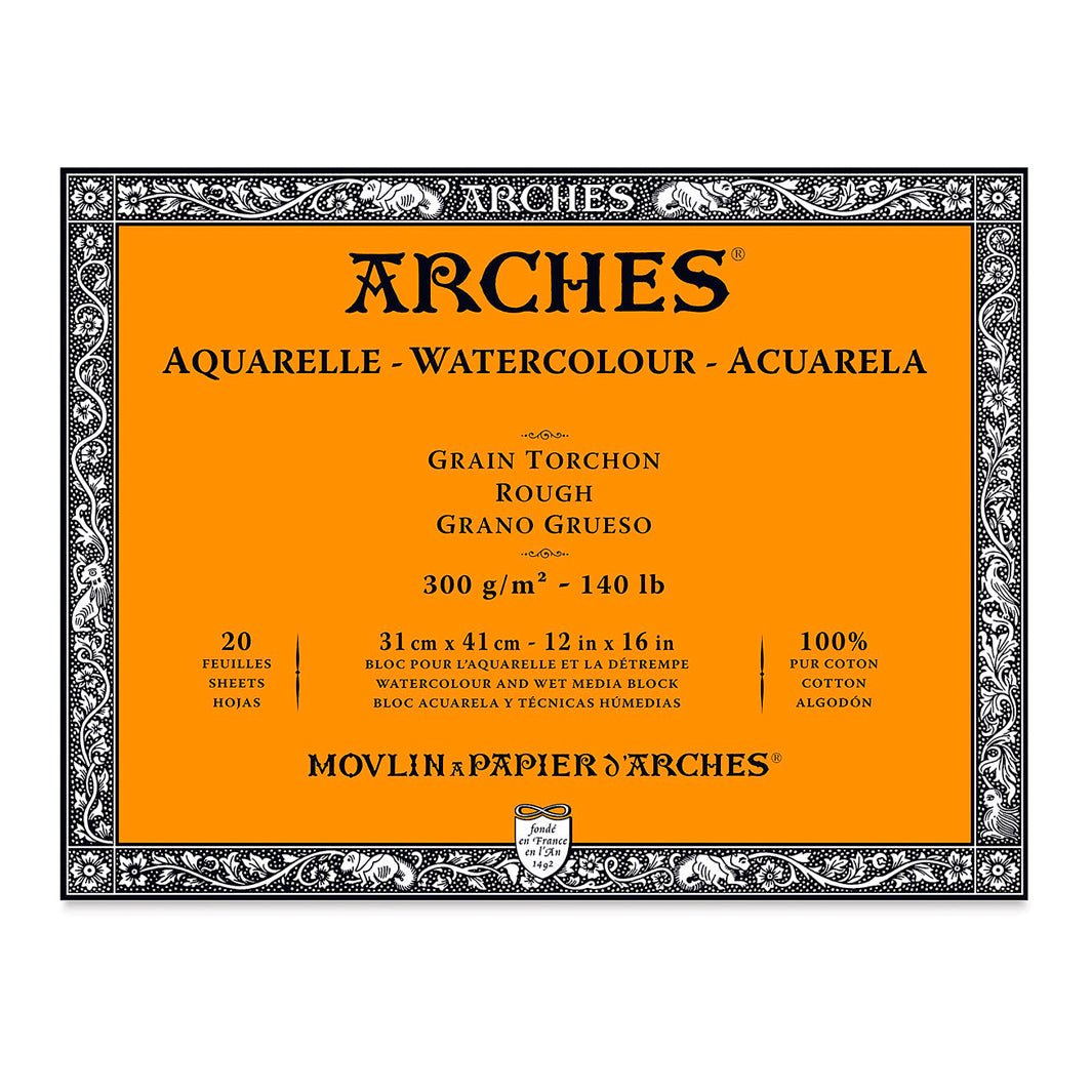 Block Arches Aquarelle Torchon Encolado 4 Lados