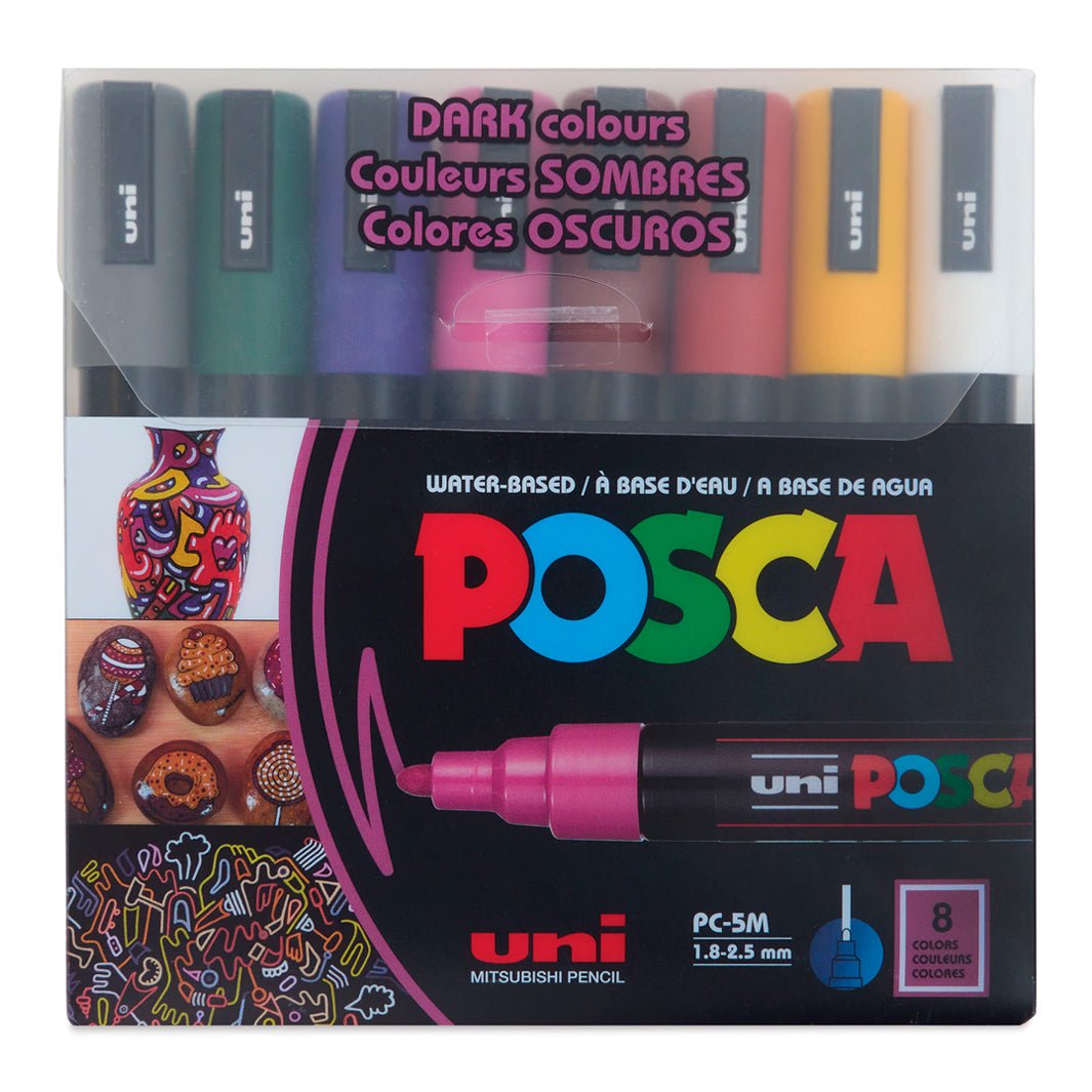 Marcadores Posca 5M Dark Colors con 8