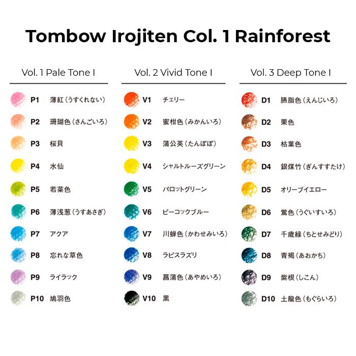 Colores Tombow Irojiten 1 Rainforest