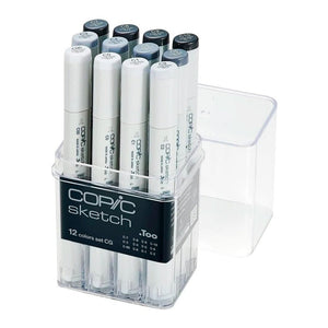 Marcadores Copic Sketch con 12 Grises Fríos