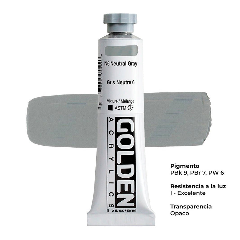 Acrílico Golden Heavy Body 59 ml Blancos, Grises y Negros