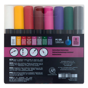 Marcadores Posca 5M Dark Colors con 8