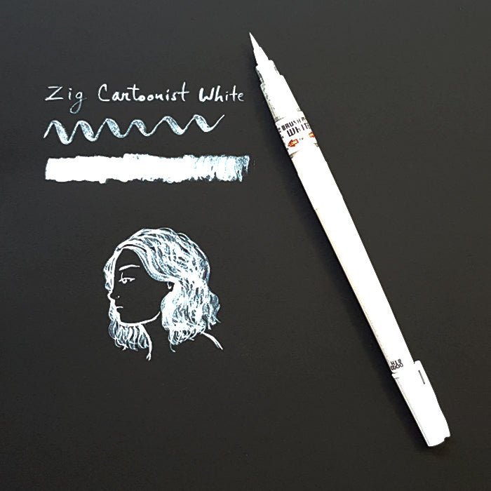 Kuretake ZIG Cartoonist Brush Pen - White Ink - Small