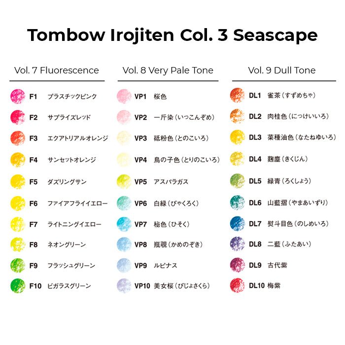 Colores Tombow Irojiten 3 Seascape