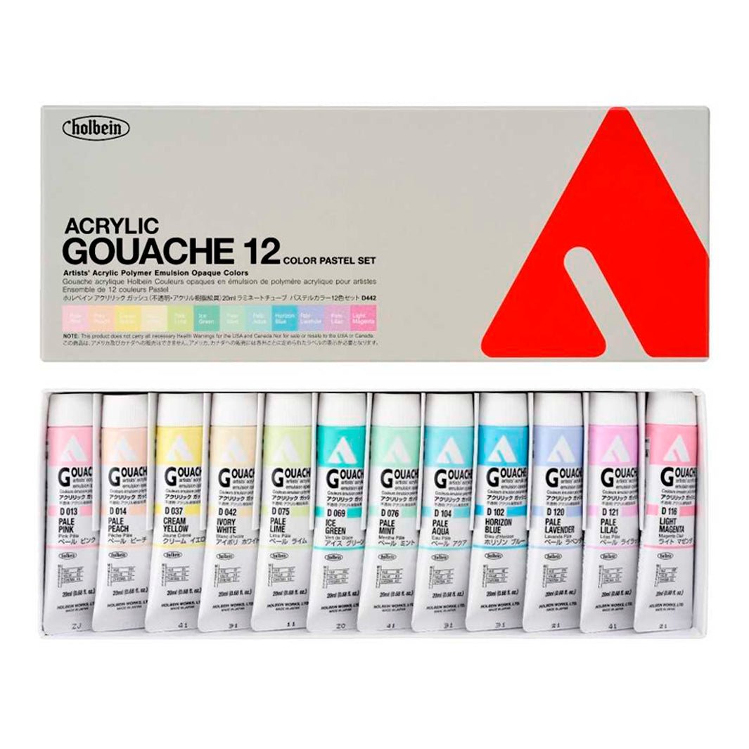 Set Gouache Holbein Acryla con 12 Pastel | Ruma - México