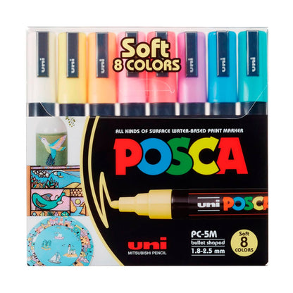 Marcadores Posca 5M con 8 Pastel